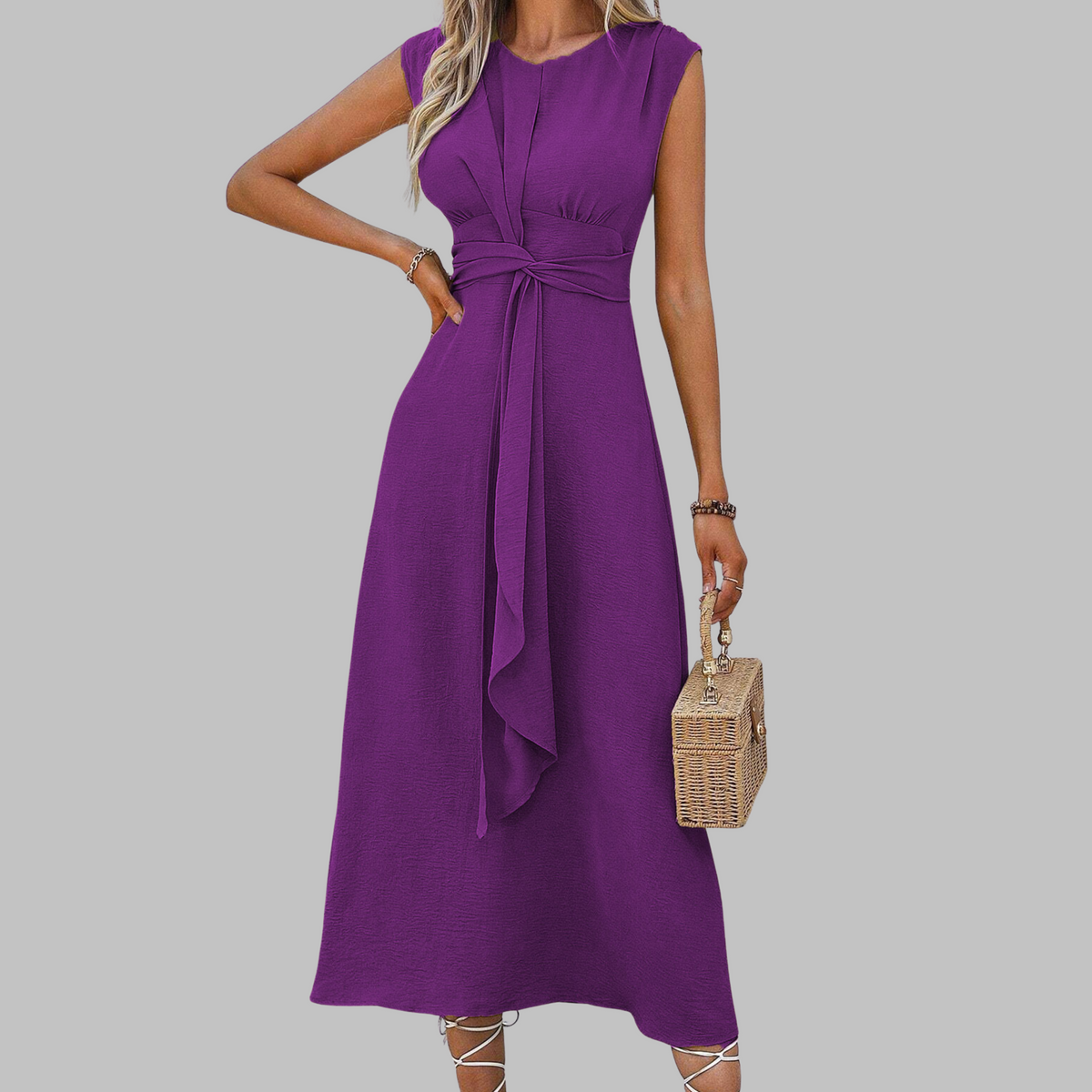 Beautiful Strapless Round Neck Floor Length Dress