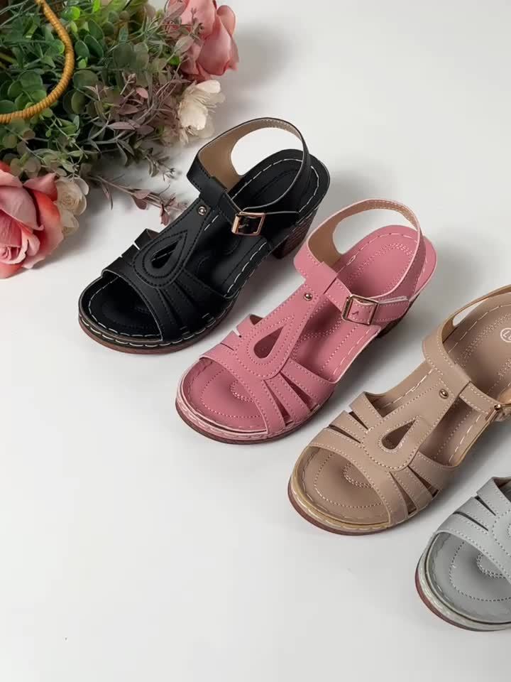 Pink High Heel Comfortable Summer Sandals