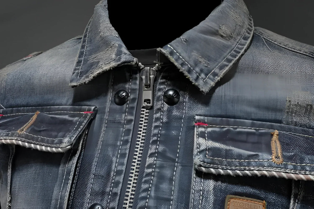 Men's Slim Fit Distressed Denim Jacket