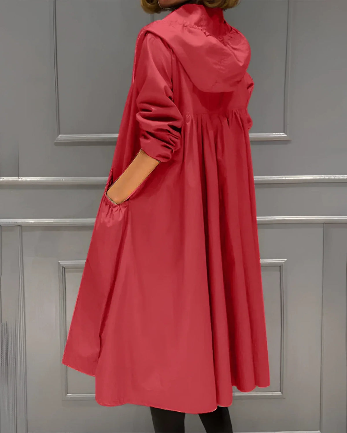 Women's Waterproof Hooded Trench Coat Beige Lightweight