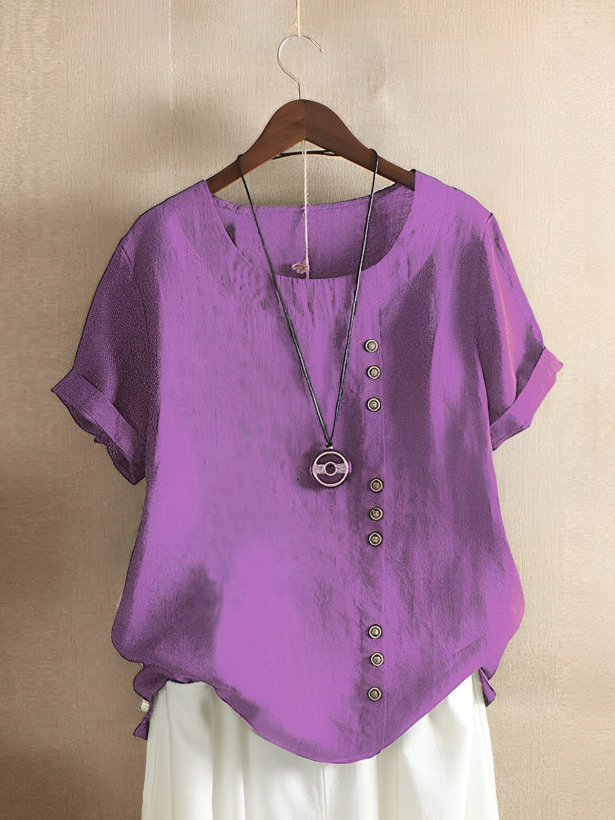 Women's Cotton Linen Short Sleeve