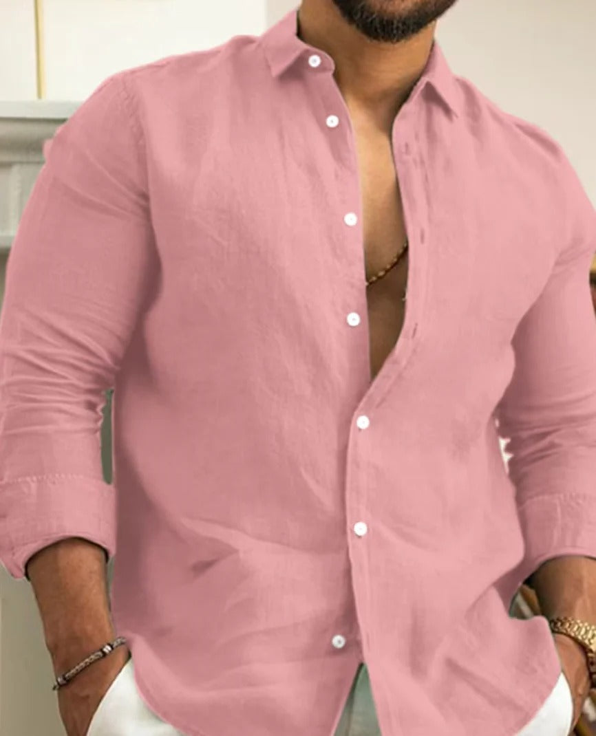 Men's Linen Shirt Lightweight Breathable