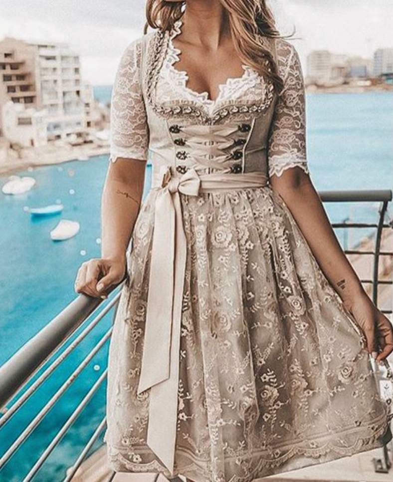 Traditional Floral German Dress
