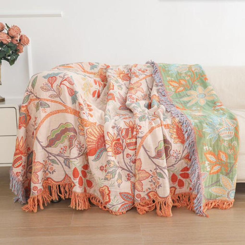 Rustic Floral Throw Blanket