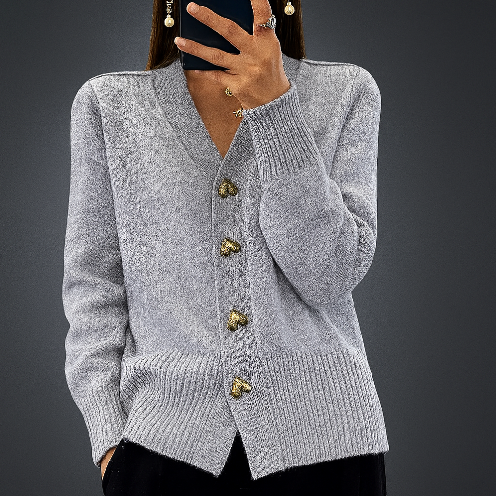 Women's V Neck Knitted Cardigan