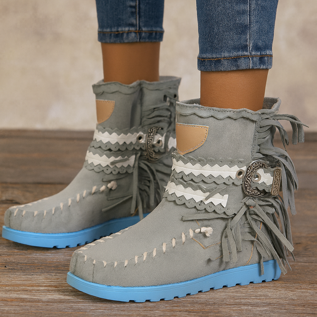 Women's Western Boots Fringed Brown