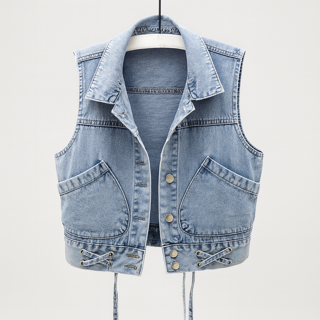 Women's Denim Vest Sleeveless Lightweight
