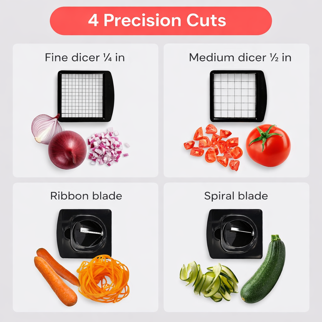 4-In-1 Vegetable Chopper Spiralizer