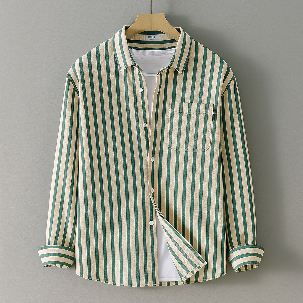 Men's Casual Long Sleeve Shirt With Chest Pocket
