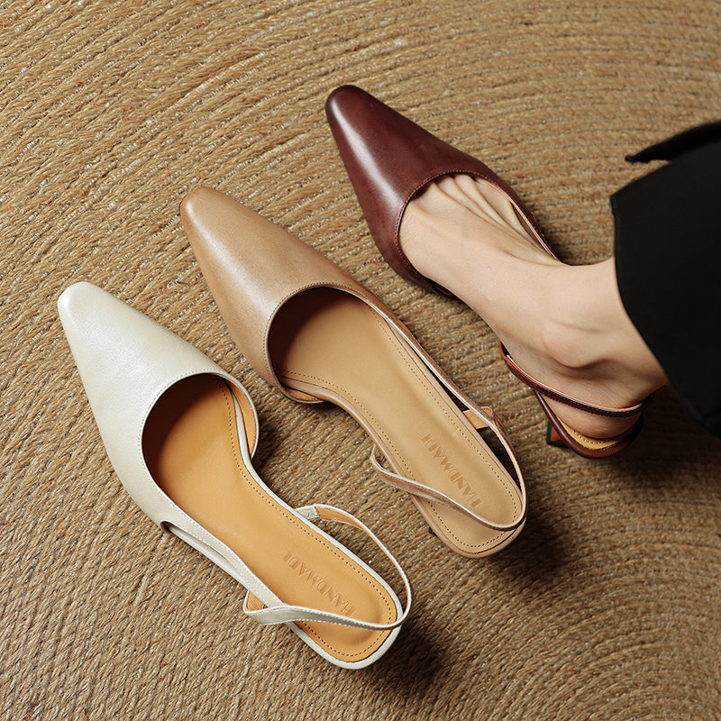 Real Leather High Heel Shoes