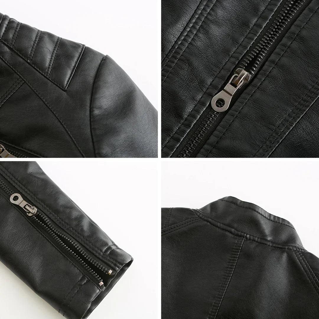 Women's Faux Leather Biker Jacket Classic Design