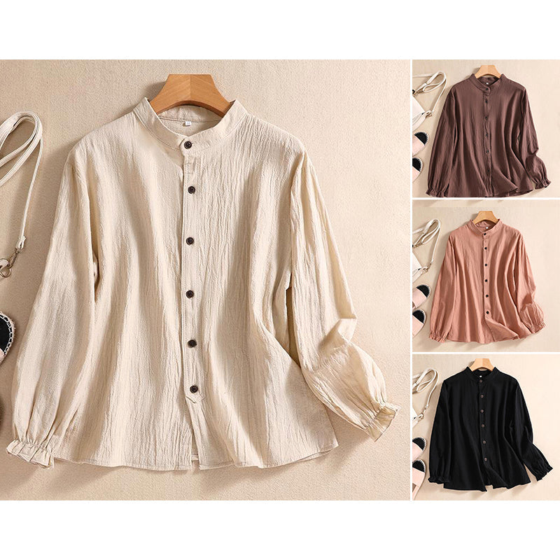 Women's Crinkle Cotton Tunic Blouse