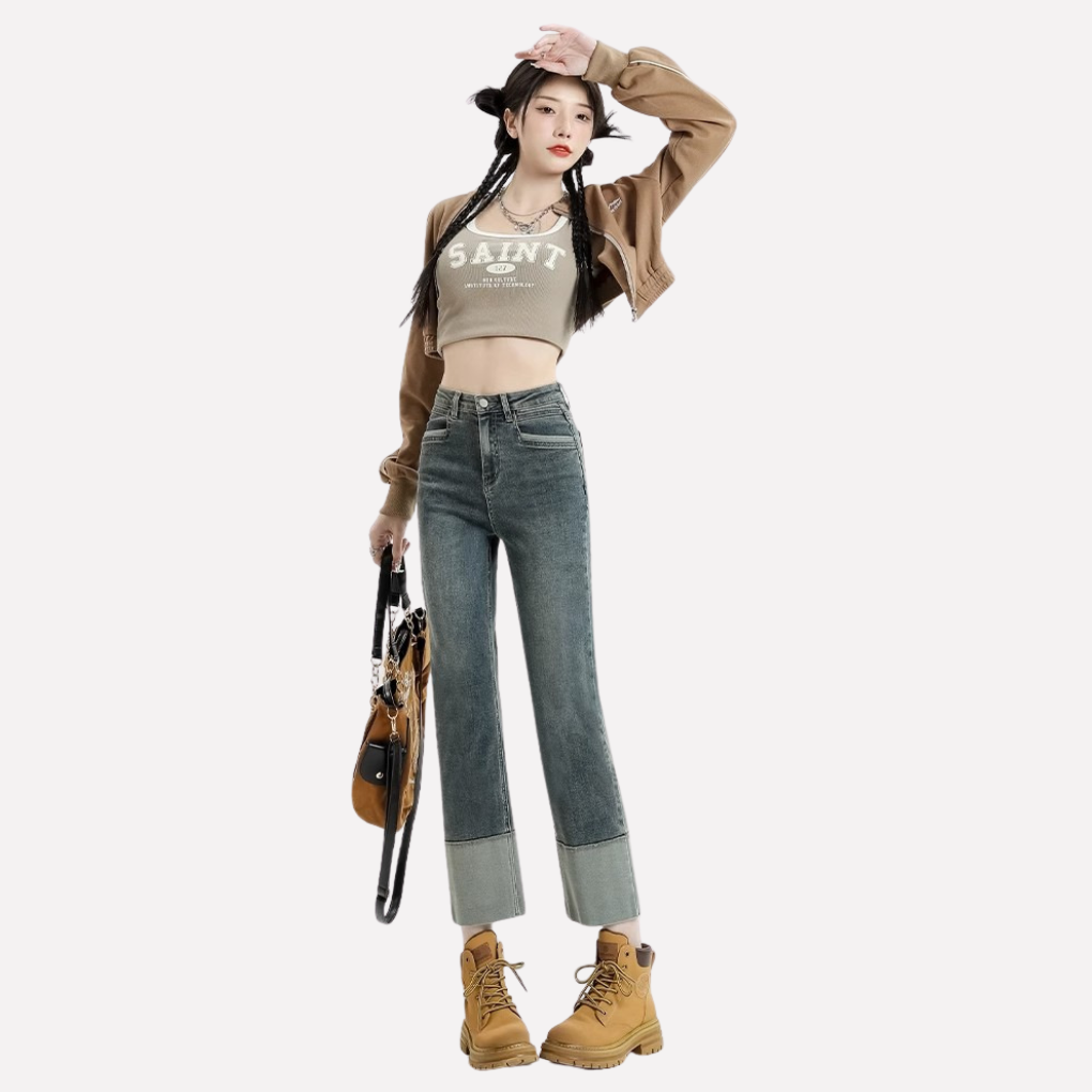 Women's Wide Leg High Waisted Jeans