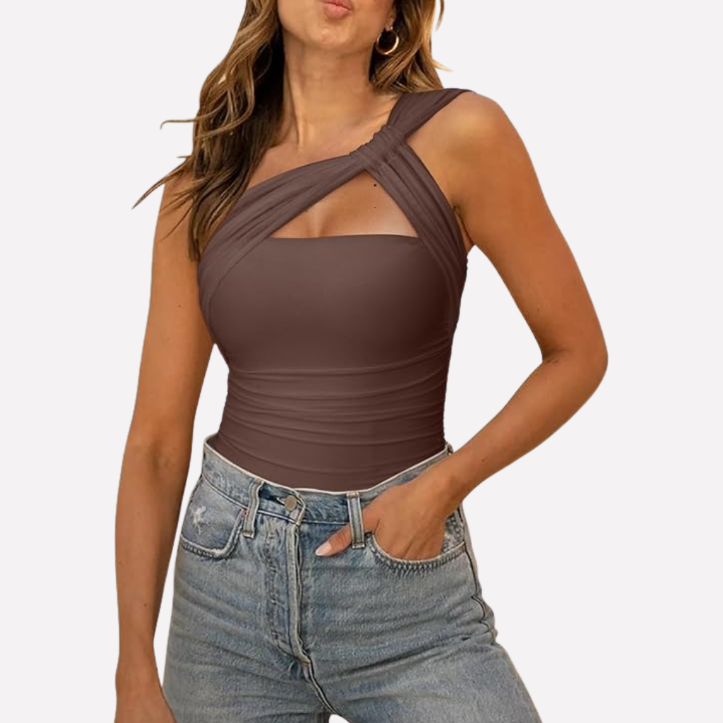 Women's Asymmetrical One Shoulder Bodysuit