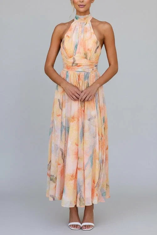 Women's Floral A-Line Maxi Dress