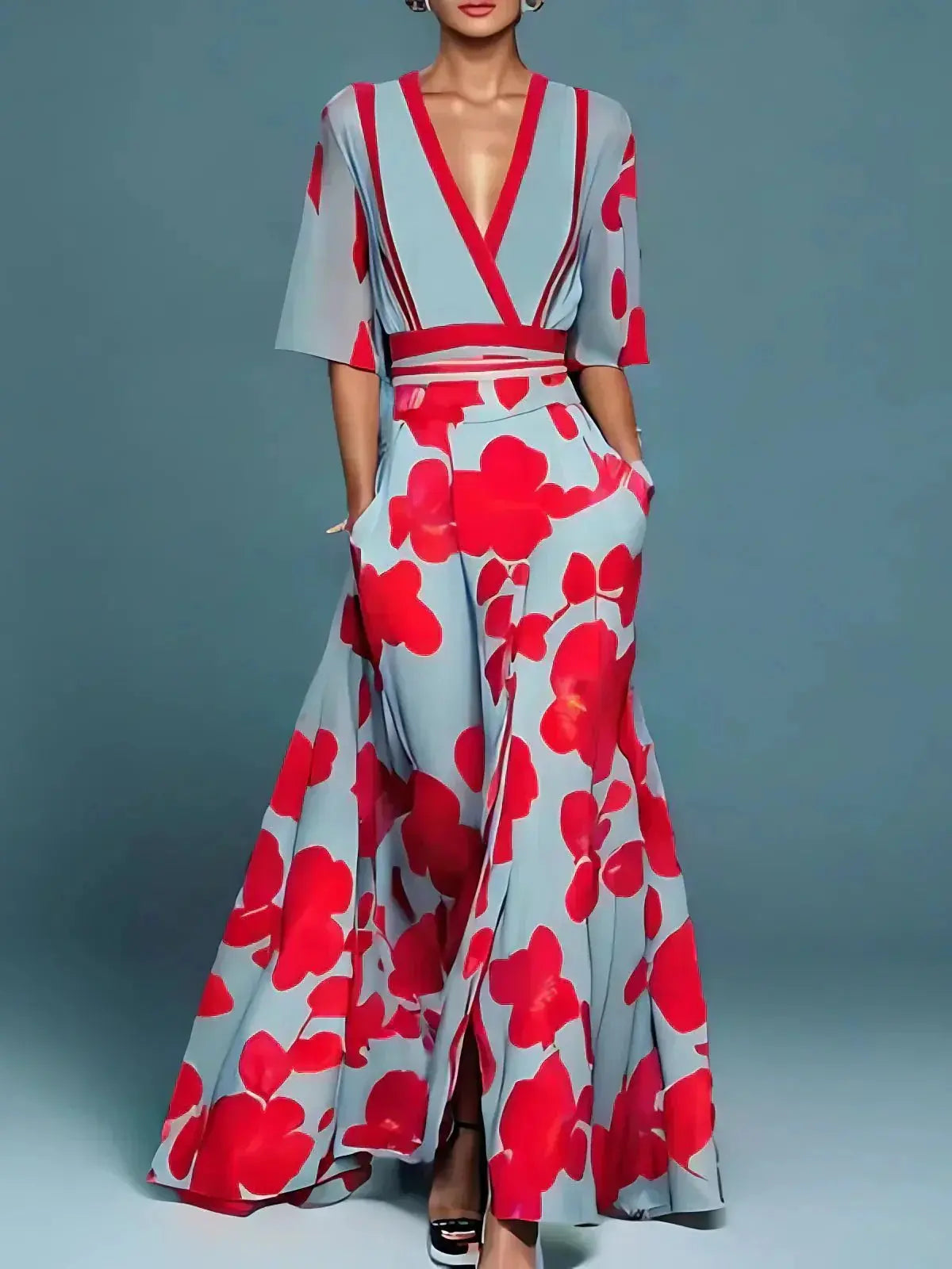 Women's Floral Maxi Dress Elegant Lightweight - VibreMode
