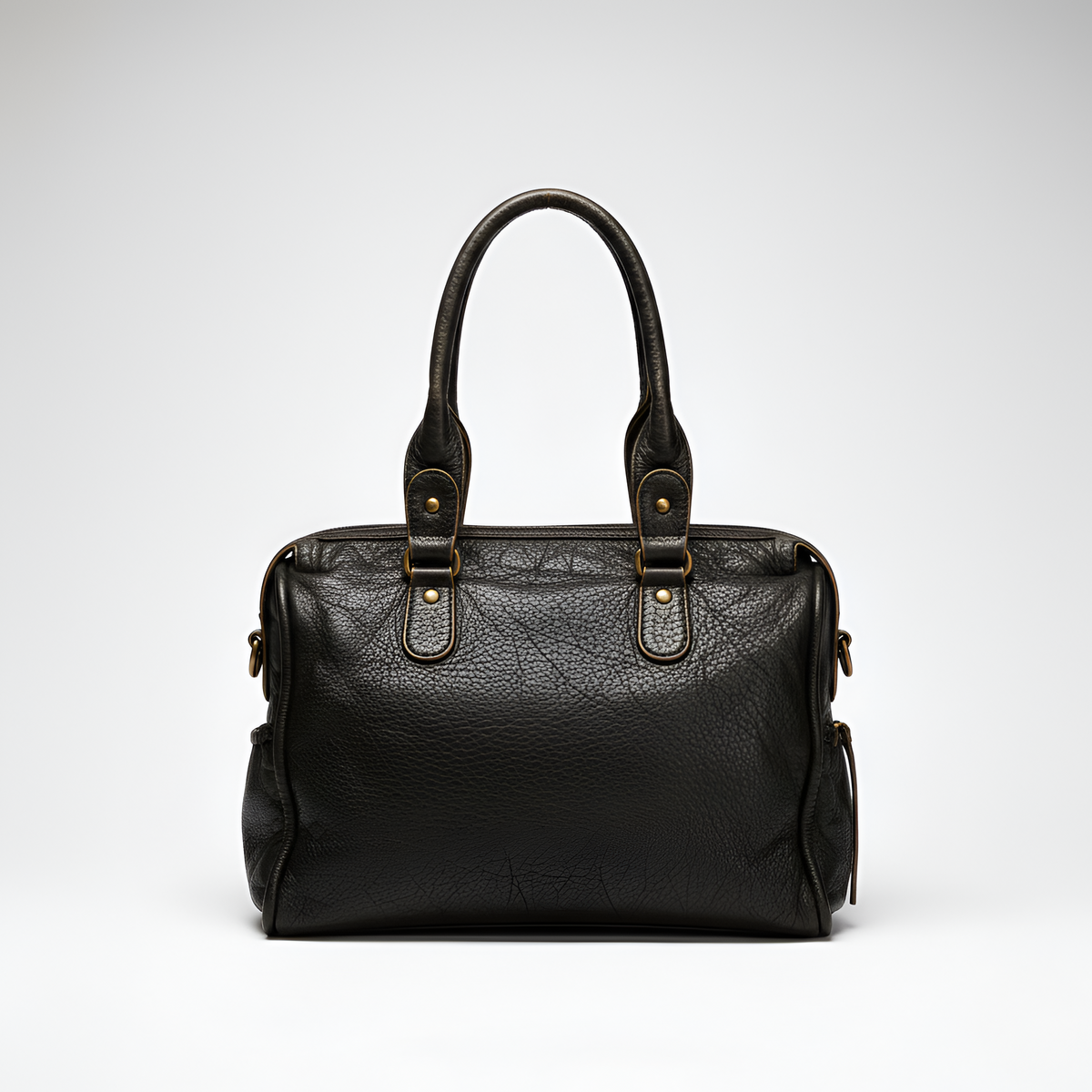 Women's Leather Shoulder Tote Bag Zipper Pockets