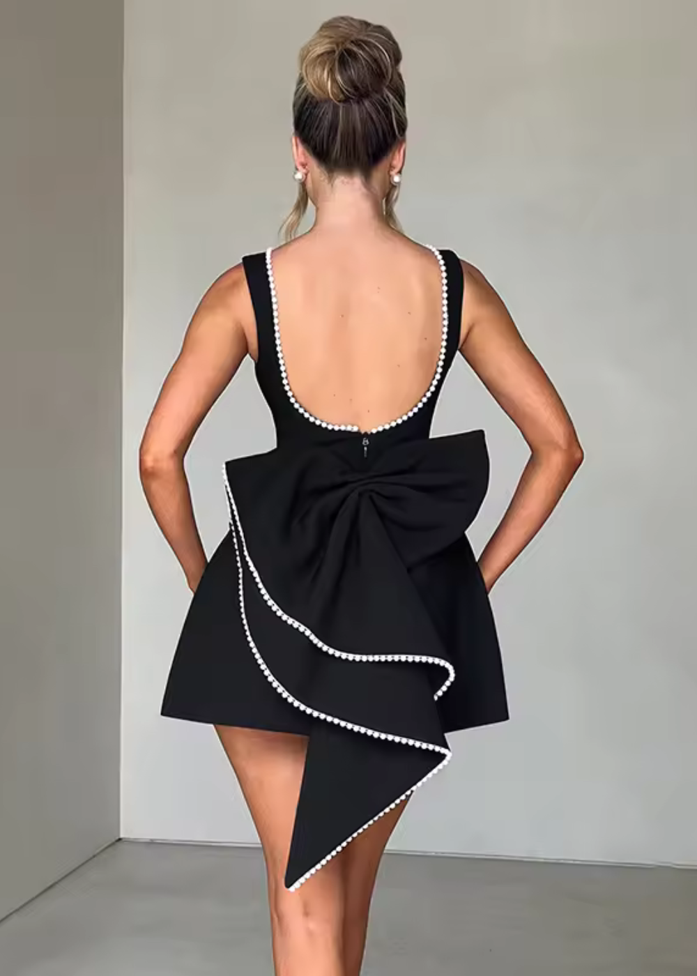Women's Mini Dress Pearl White Elegant