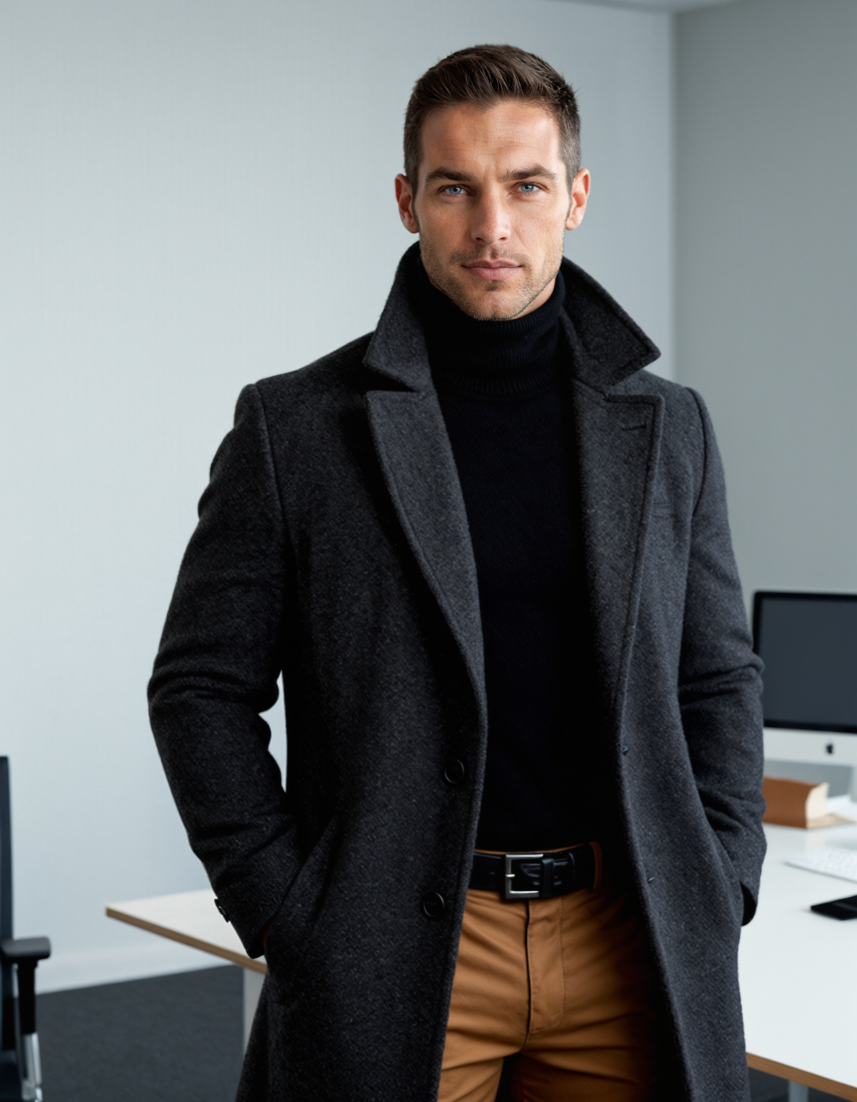 Men's Classic Wool Winter Overcoat