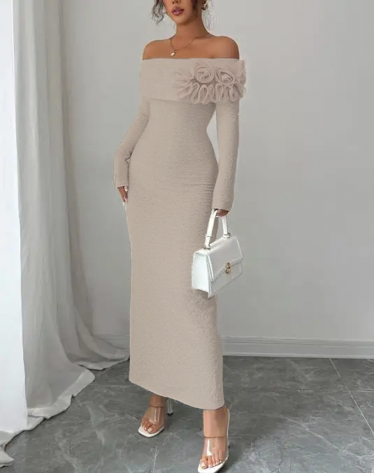 Green Sleek Off The Shoulder Dress