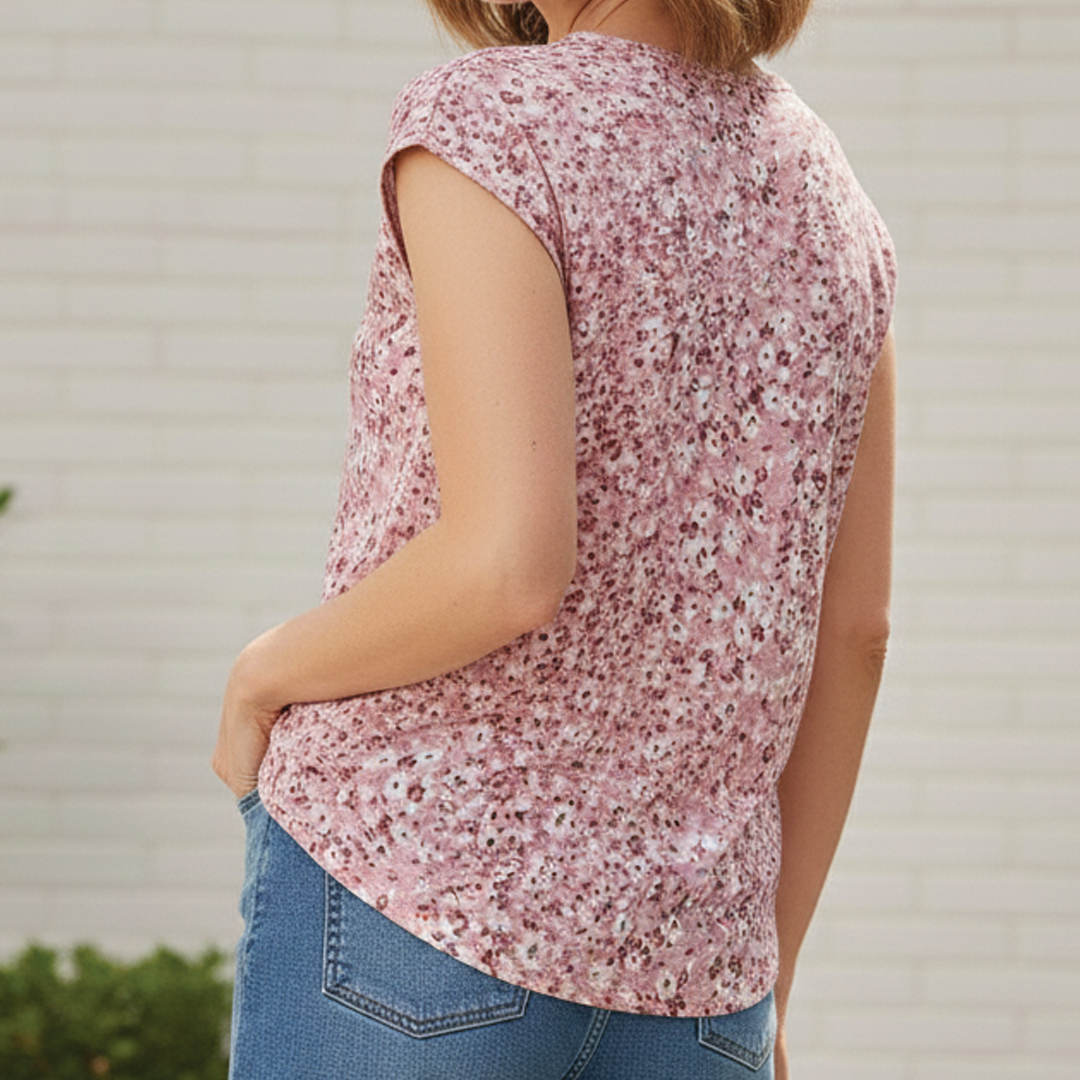 Cute V-Neck Short Sleeve Blouse