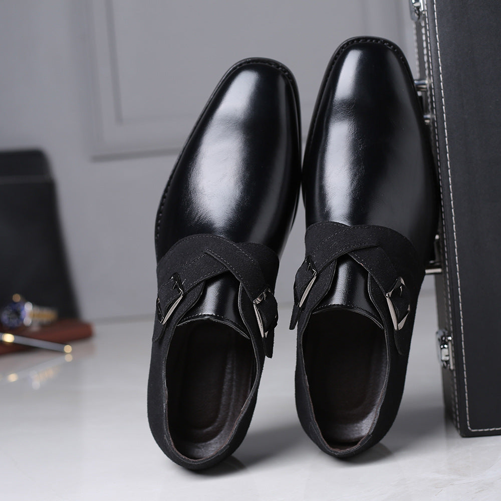 Men's Leather Loafers Buckle Brown