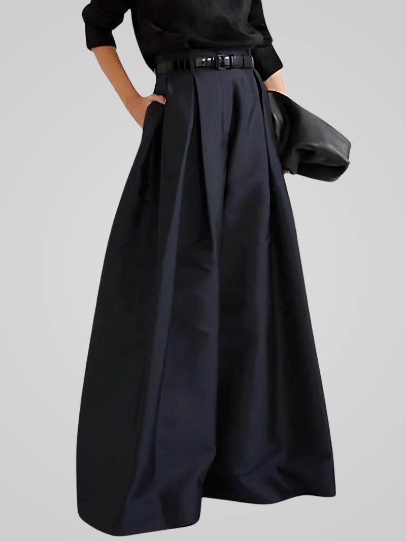 Maxima Women's High-Waisted Long Skirt Formal Autumn Wear