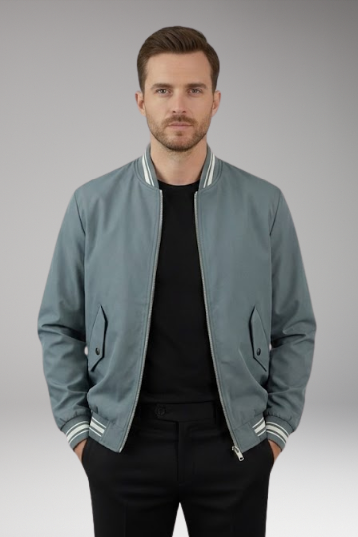 Men's Bomber Jacket Elastic Cuffs Functional Pockets