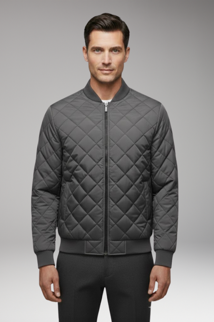 Men's Bomber Jacket Diamond Pattern