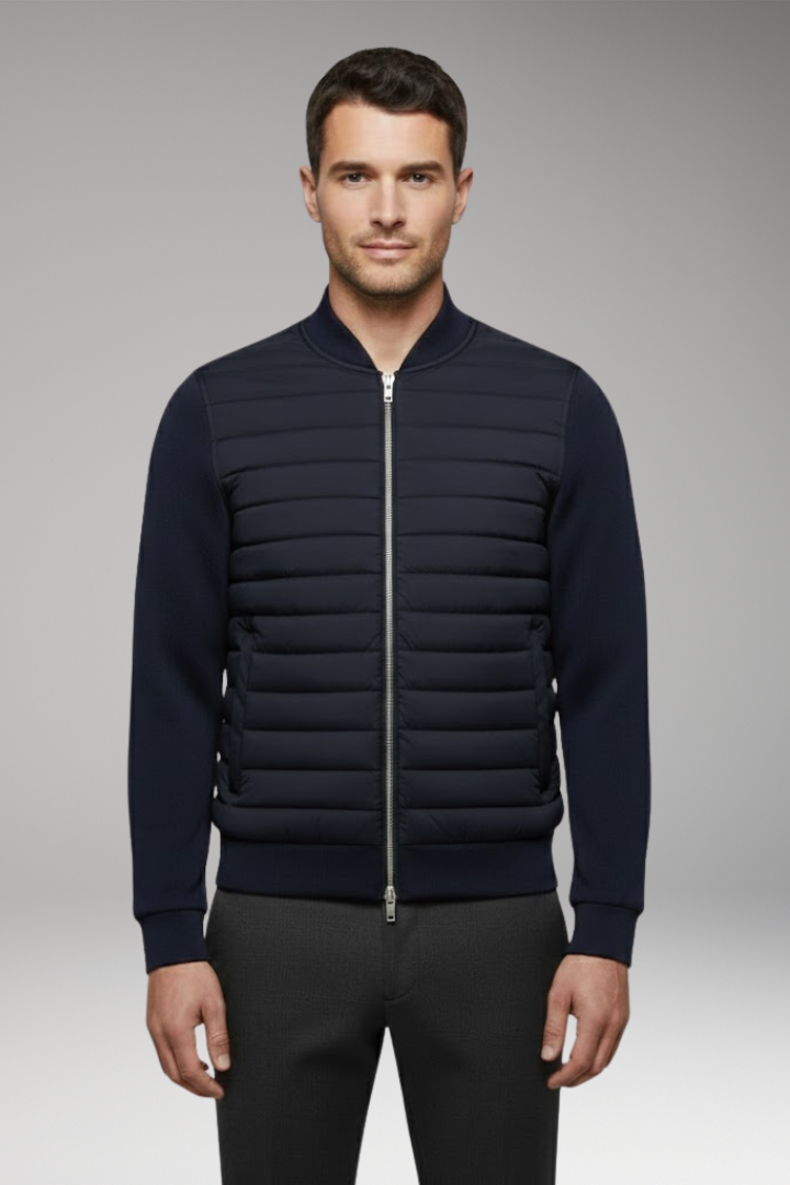 Men's Padded Bomber Jacket Elastic Cuffs