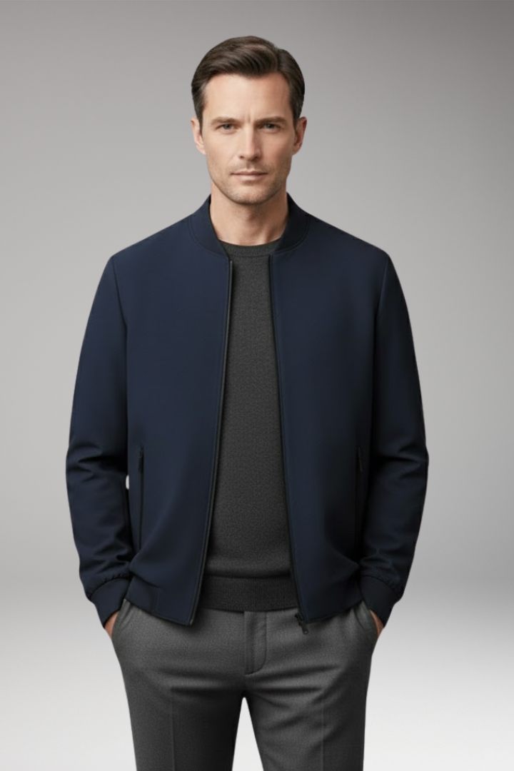Men's Bomber Jacket Zip Textured