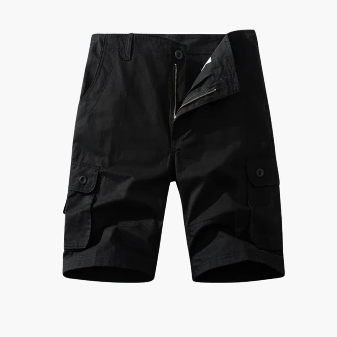 Men's Cotton Cargo Shorts Belted Flap Pockets