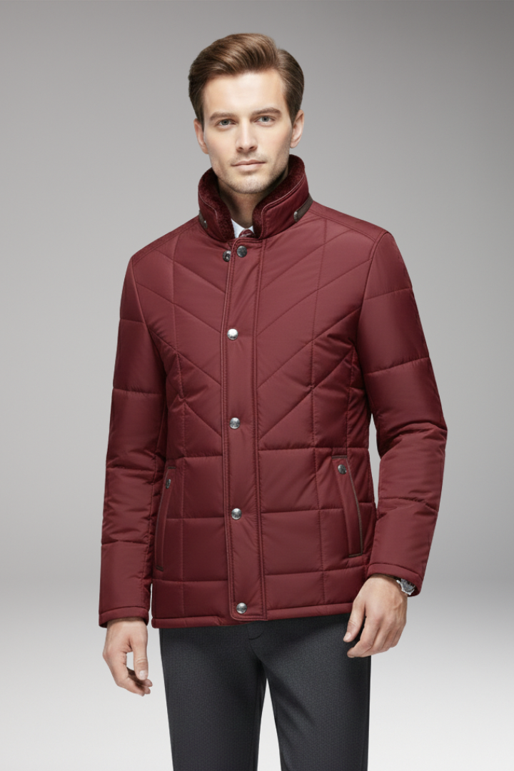 Men's Quilted Jacket Stand Collar