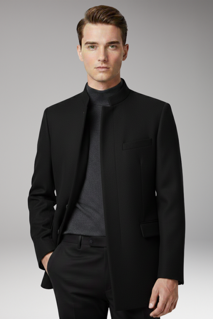 Men's Straight Cut Jacket Structured Collar