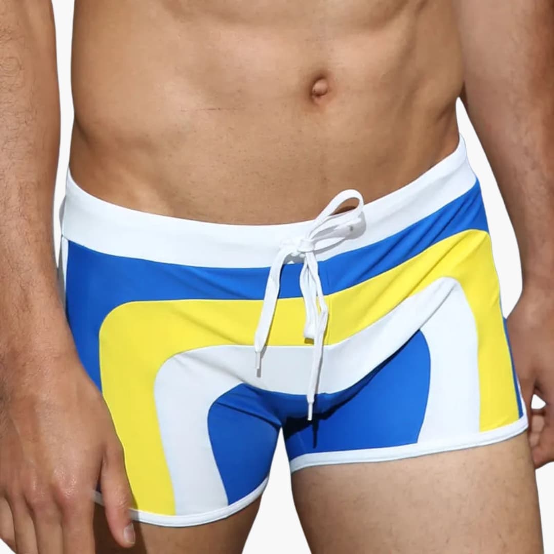 Men's Swim Trunks Elastic Waist Black