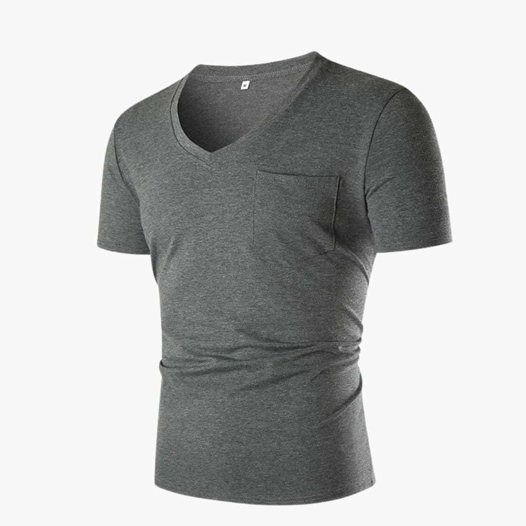 Men's Short Sleeve V-Neck T-Shirt With Pocket
