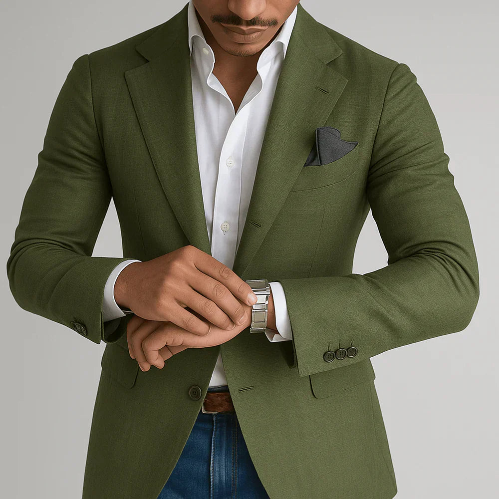 Men's Tailored Blazer Notch Lapel
