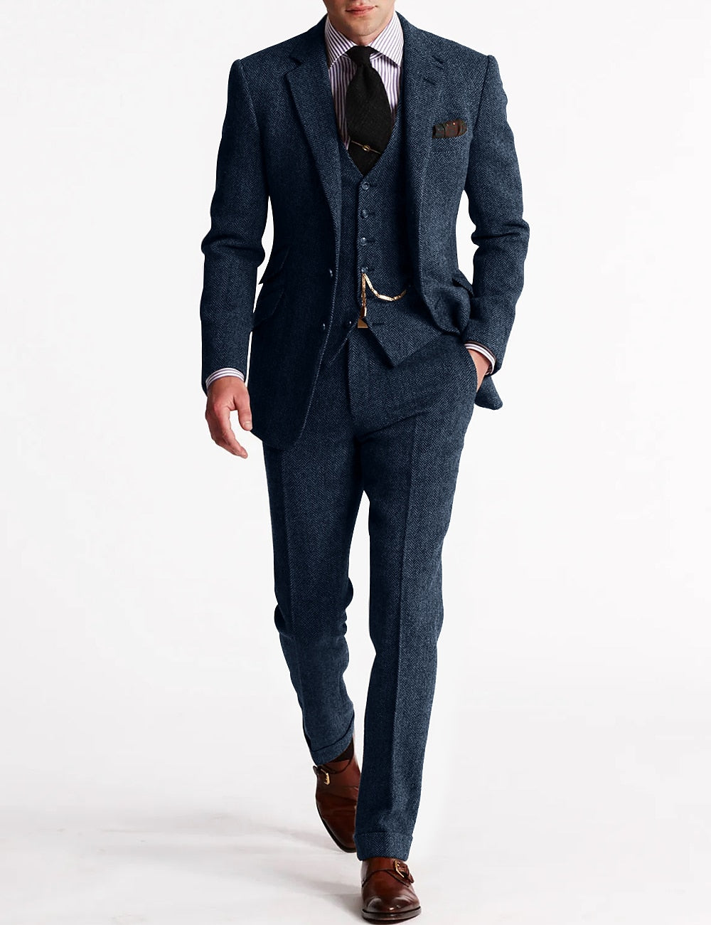 Classic Men's Tweed Wedding Suit