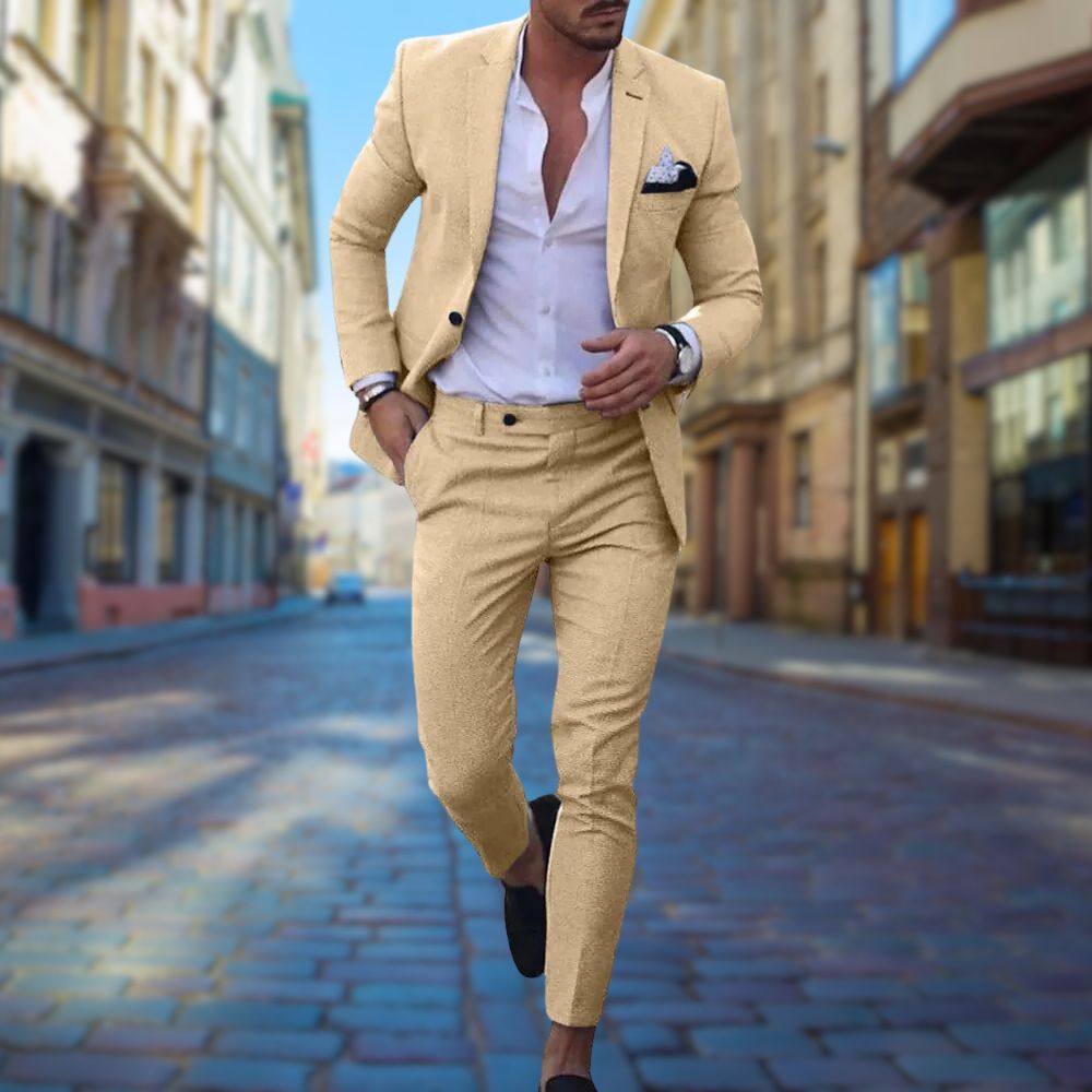 Men's Slim Fit Summer Suit Lightweight Breathable