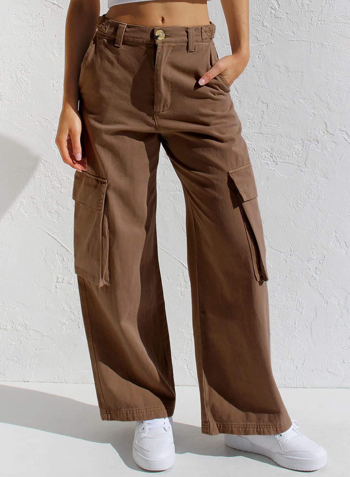 Women's High Waist Cargo Jeans