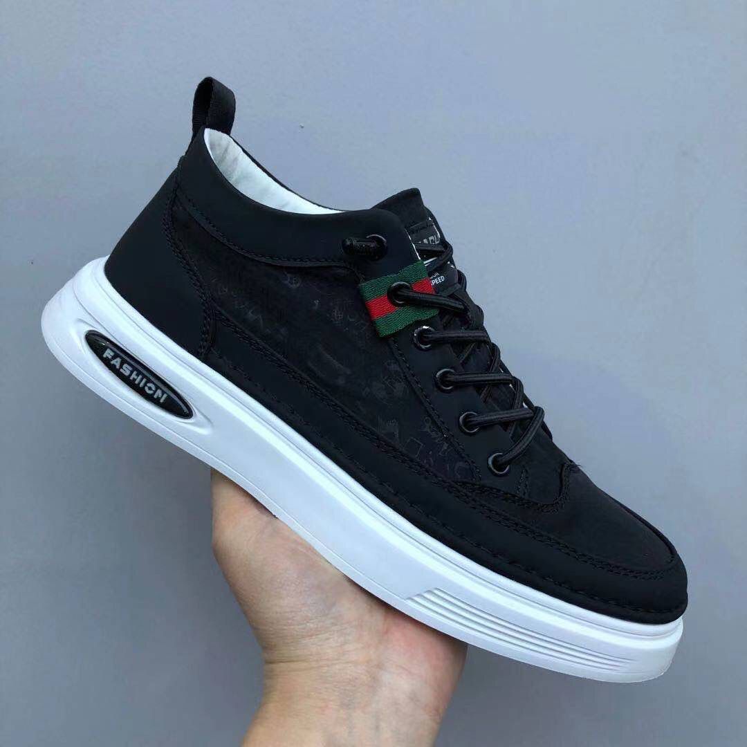 Men's Low- Sneakers Lace-Up Non-Slip Black