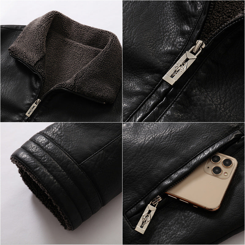 Biker Style Genuine Leather Jacket