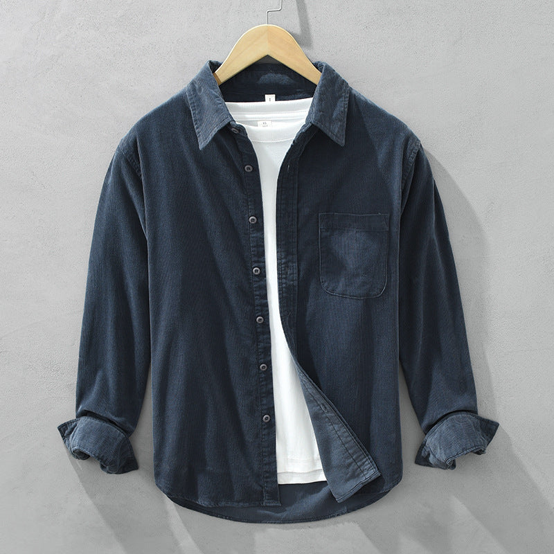 Men's Corduroy Shirt Retro Style