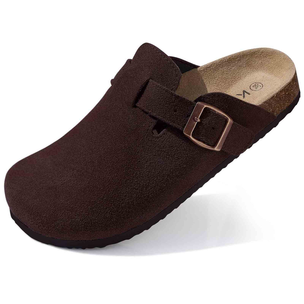 Comfortable Suede Mule Shoes with Contoured Cork Footbed