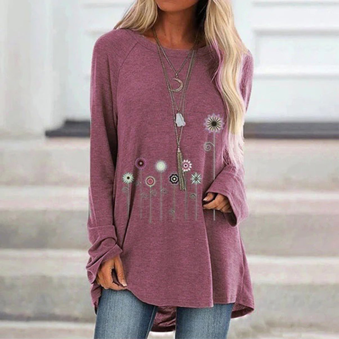 Women's Embroidered Sweatshirt Soft Floral 3D Design