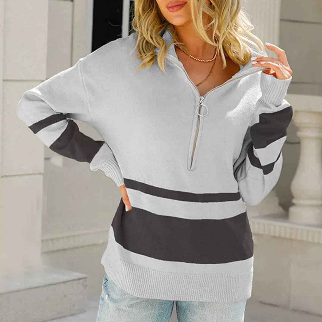 Women's Striped Knit Sweater Casual