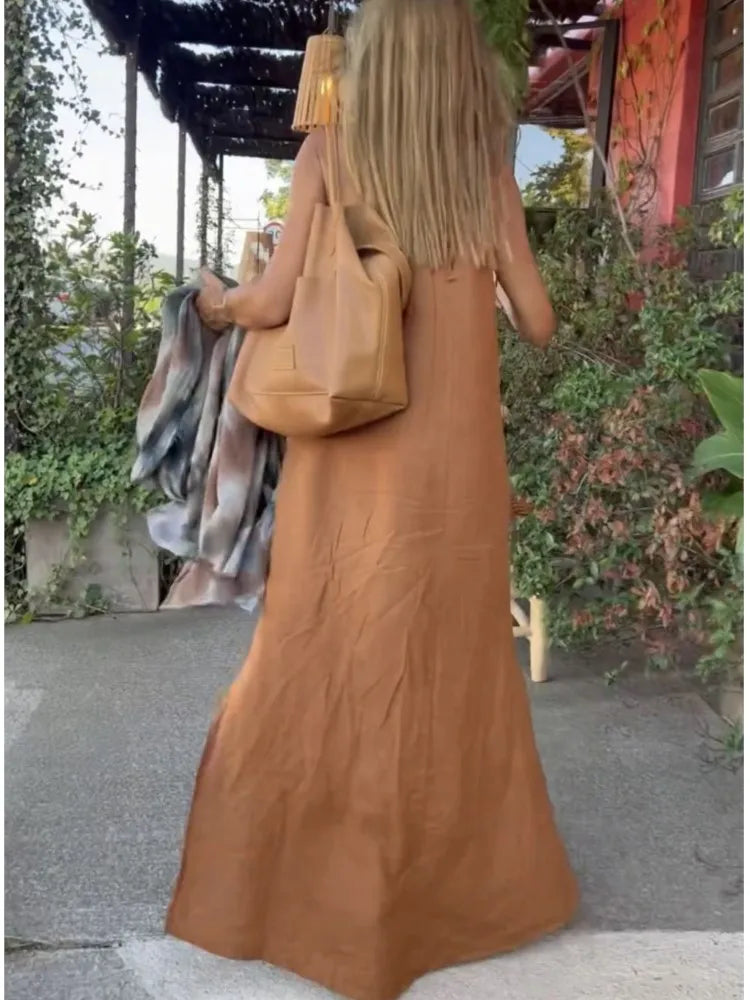 Women's Halter Dress Elegant Summer Cotton