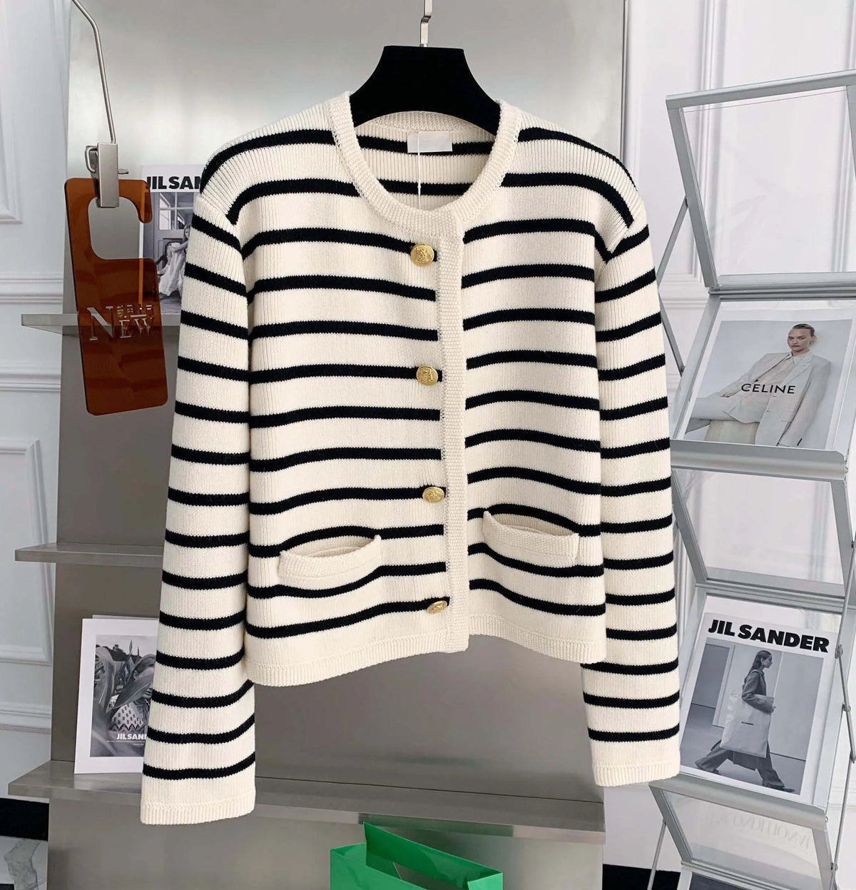 Women's Striped Knit Cardigan