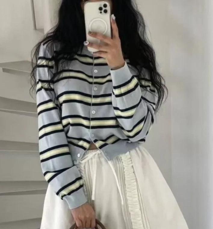 Portella Women's Striped Knit Cardigan