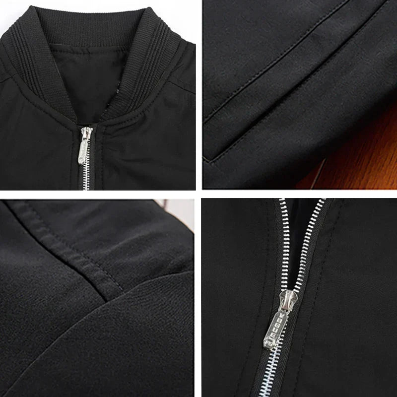 Men's Bomber Jacket Zip Closure